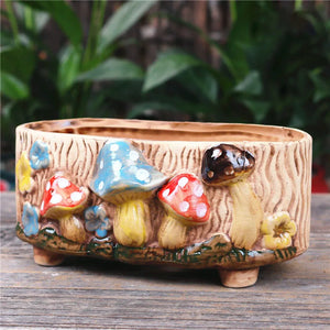 Stoneware Succulent Flower Pot