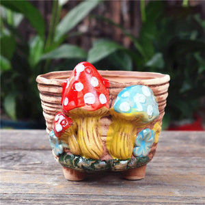 Stoneware Succulent Flower Pot